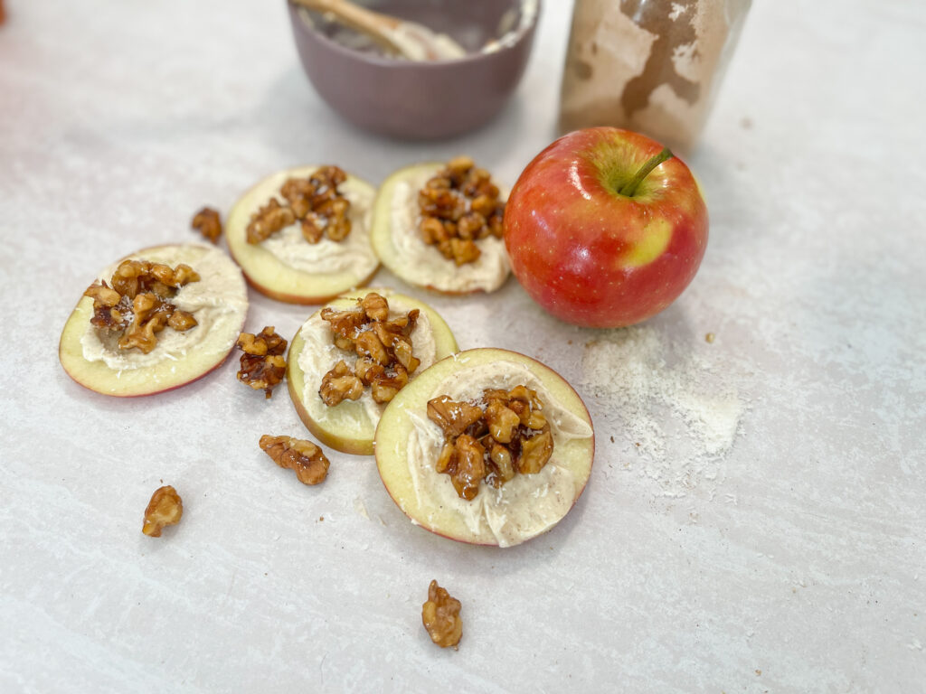 Cream Cheese Apple Snacks with Maple Nuts