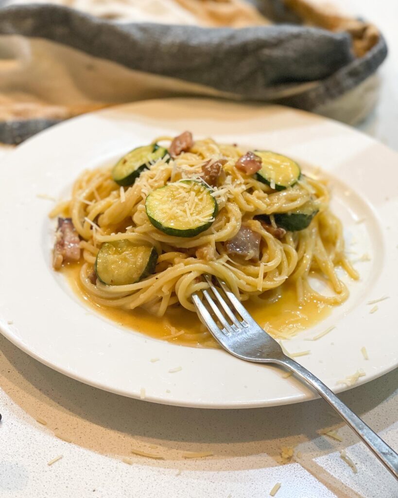 Zucchini Carbonara Pasta